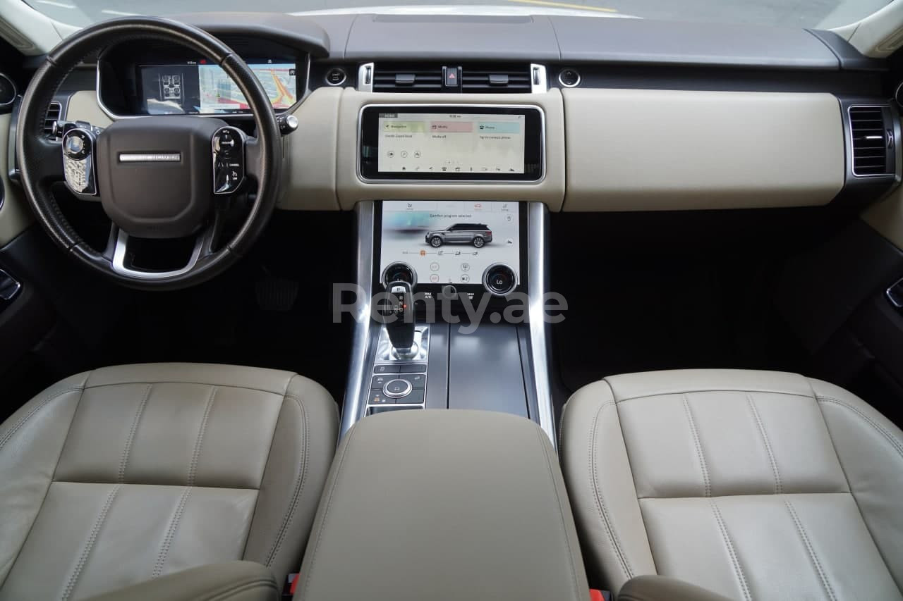 White Range Rover Sport for rent in Dubai 3