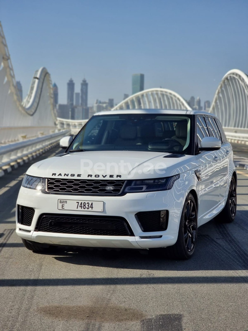 White Range Rover Sport for rent in Dubai 0