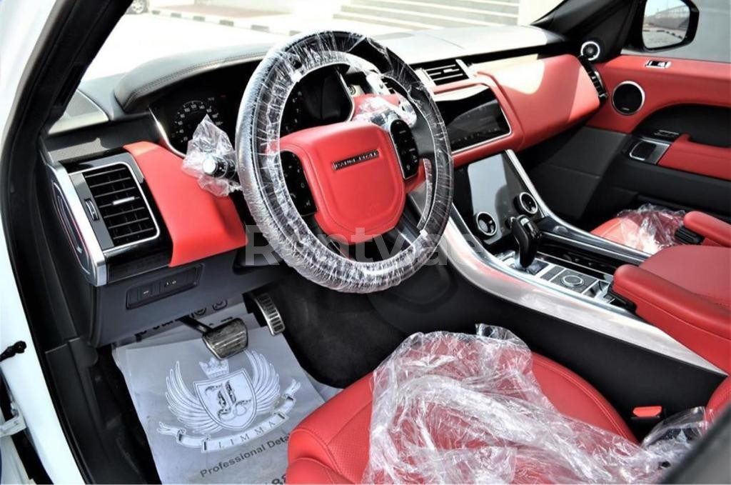 White Range Rover Sport for rent in Dubai 0