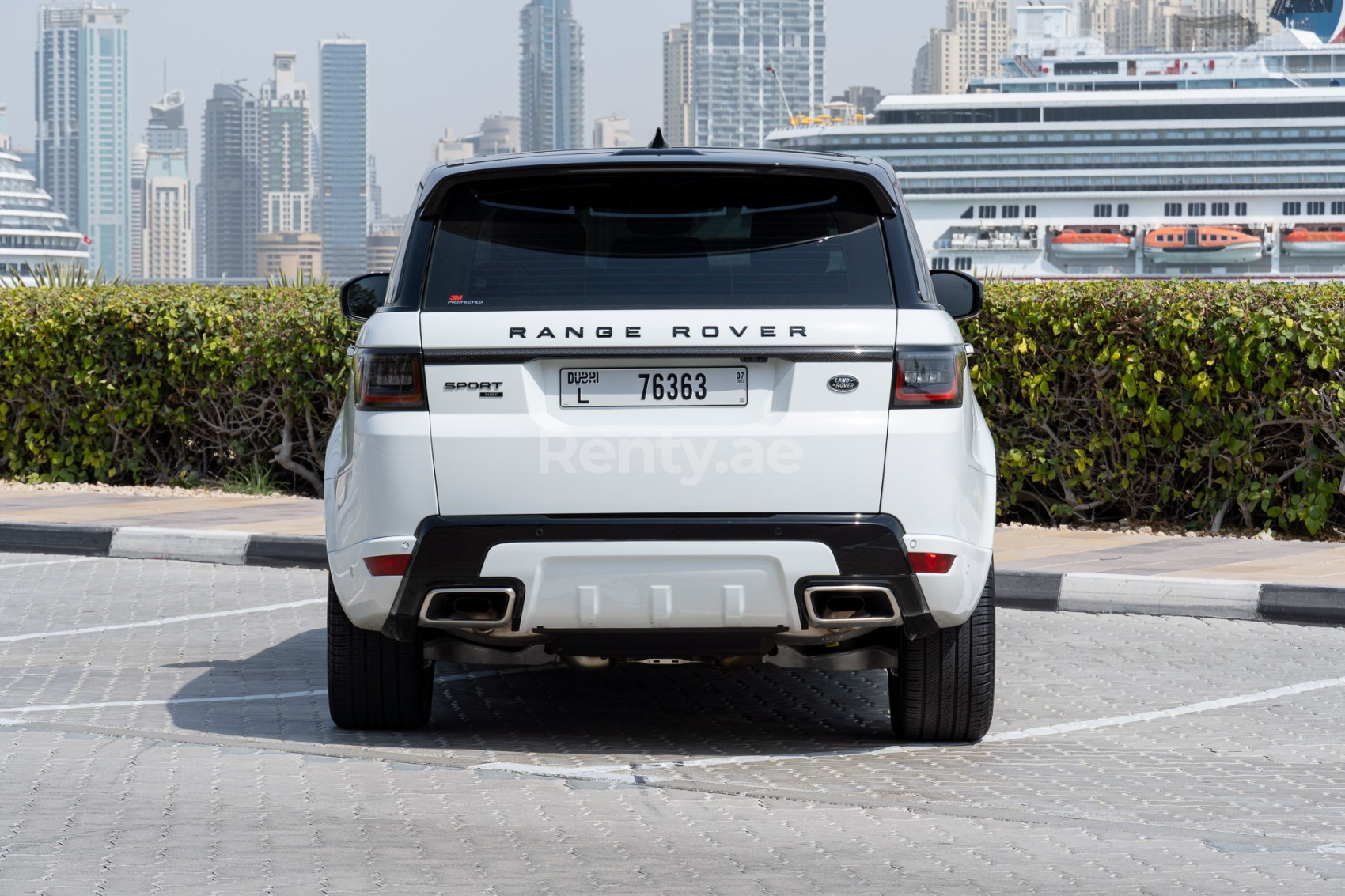 White Range Rover Sport for rent in Dubai 7