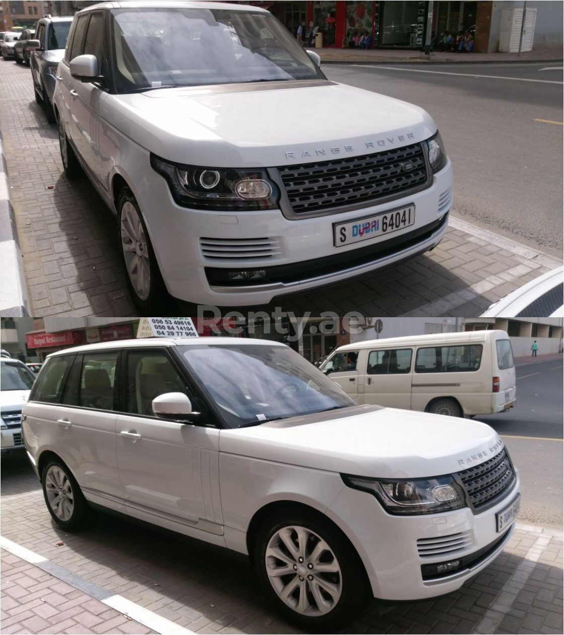 White Range Rover Vogue for rent in Abu-Dhabi 2