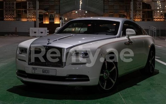 White Rolls Royce Wraith for rent in Abu-Dhabi