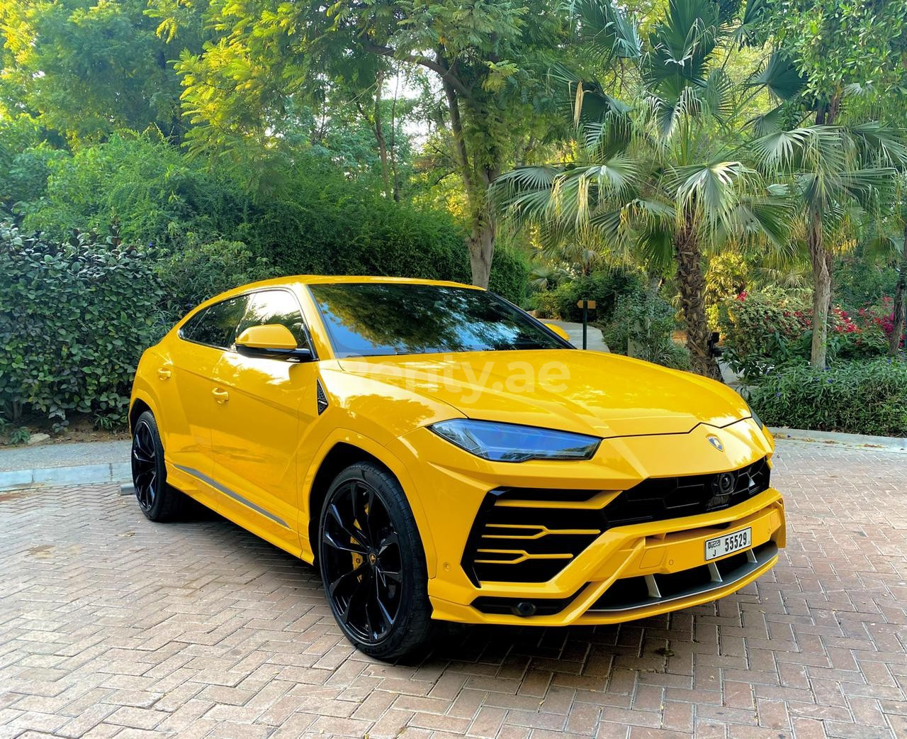 Yellow Lamborghini Urus for rent in Dubai 4