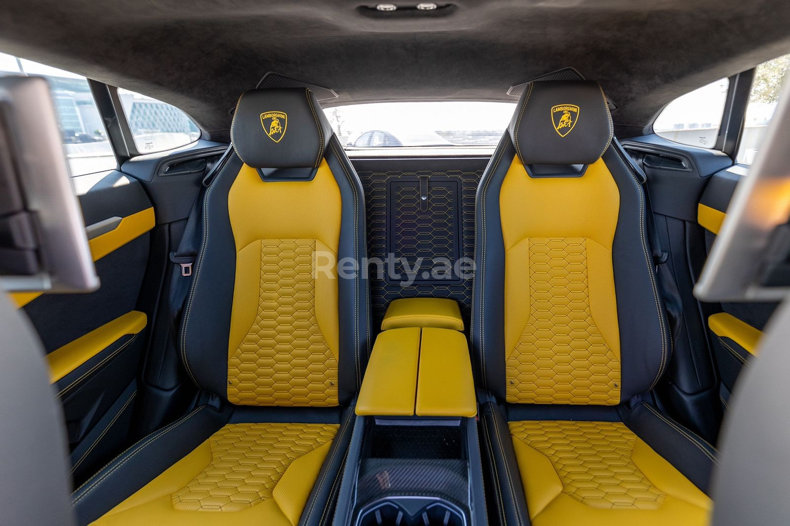 Yellow Lamborghini Urus for rent in Abu-Dhabi 5