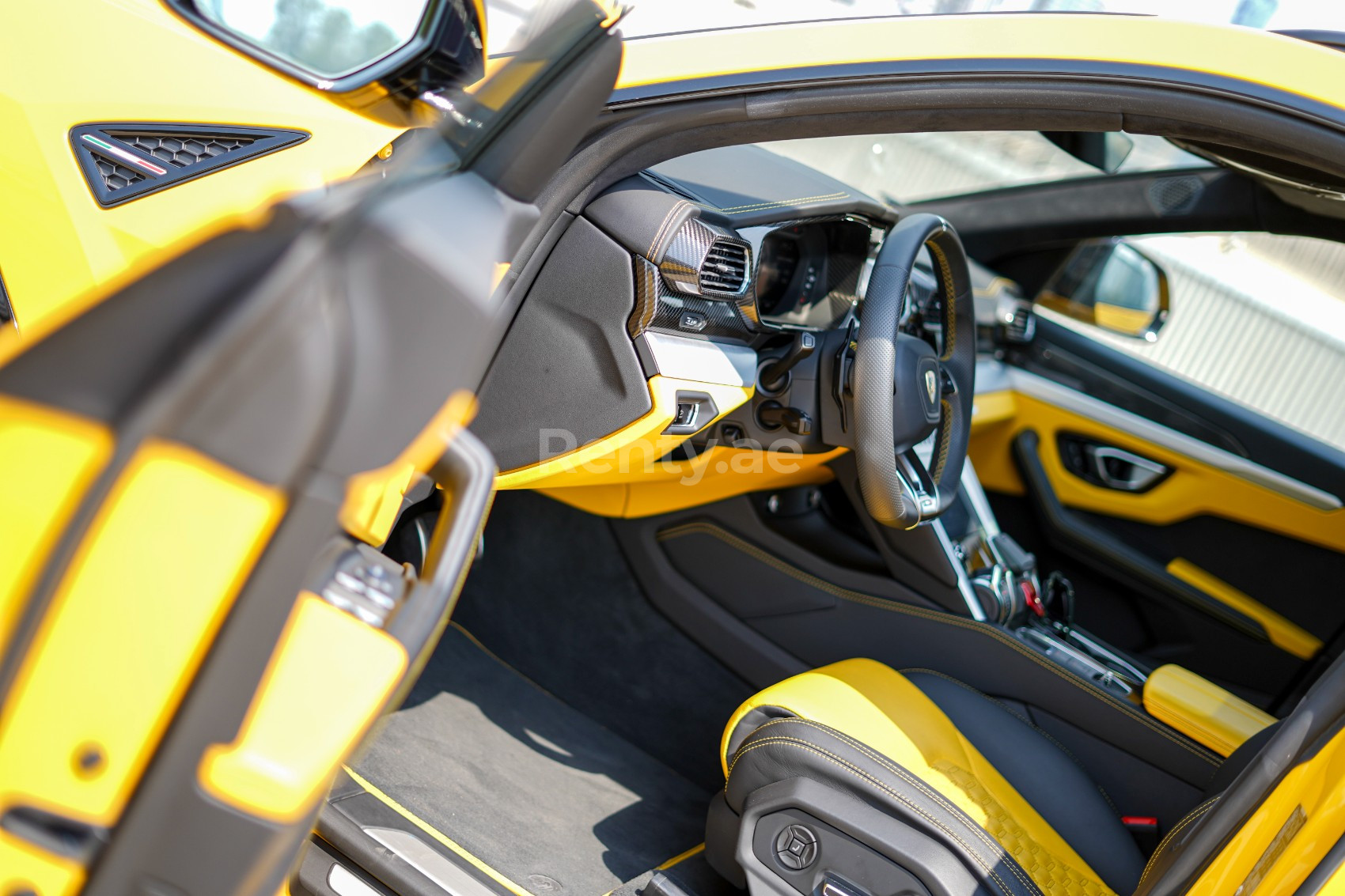 Yellow Lamborghini Urus for rent in Abu-Dhabi 1