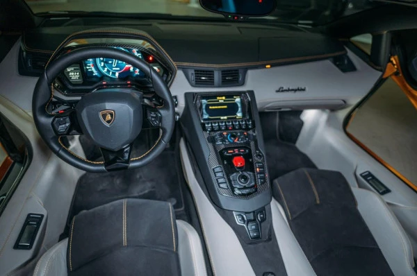  Black Lamborghini Aventador Roadster Photo 8