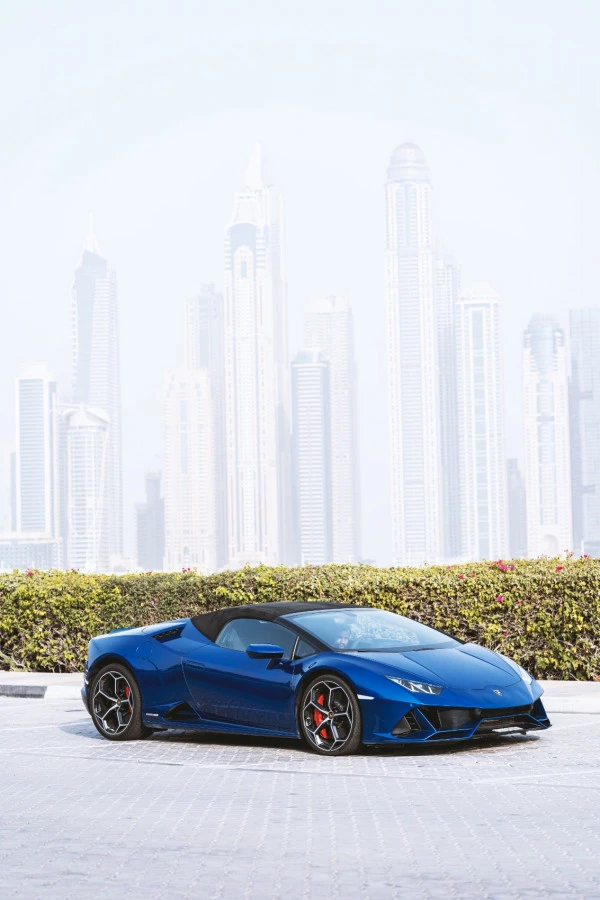  Синий Lamborghini Evo Spyder Photo 6