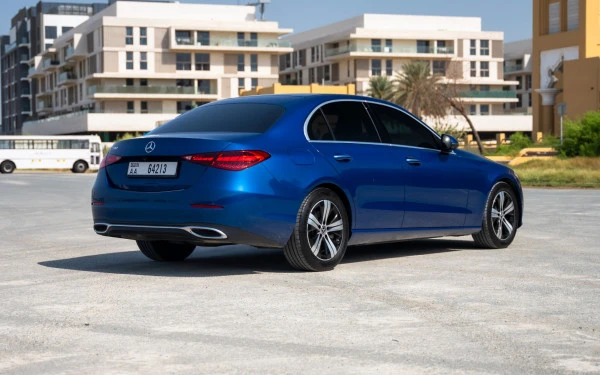  Синий Mercedes C200 Photo 6
