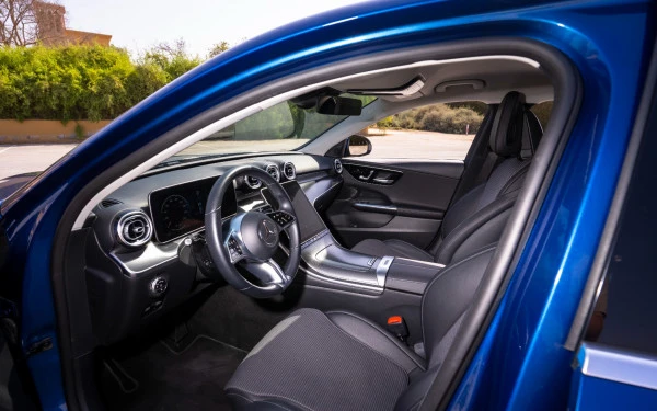  Синий Mercedes C200 Photo 7