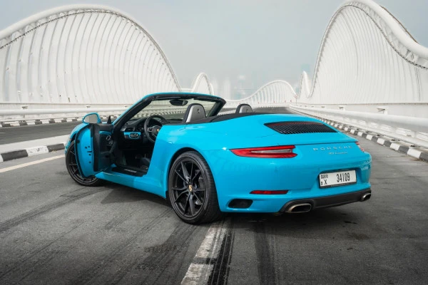  Bleue Porsche 911 Carrera cabrio Photo 3