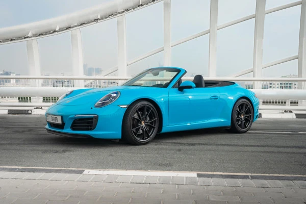  Blue Porsche 911 Carrera cabrio Photo 7