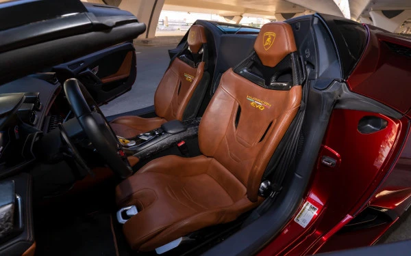  Maroon Lamborghini Huracan Evo Spyder Photo 7