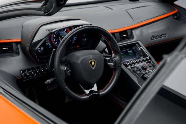  Orange Lamborghini Aventador S Roadster Photo 2