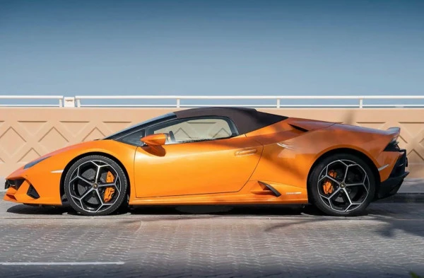  Orange Lamborghini Huracan Evo Spyder Photo 2