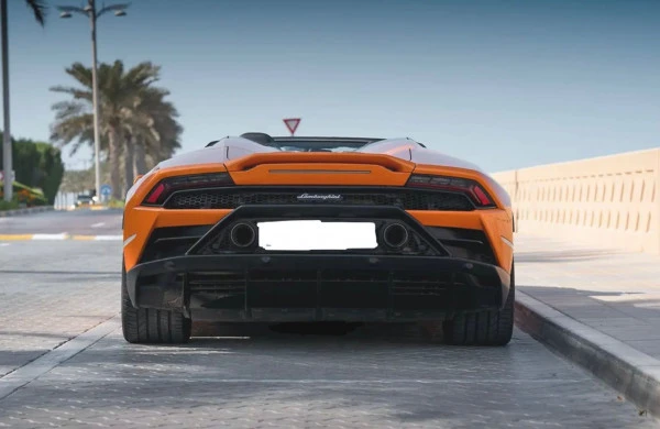  Orange Lamborghini Huracan Evo Spyder Photo 3