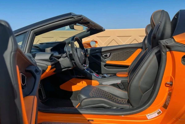  Orange Lamborghini Huracan Evo Spyder Photo 4