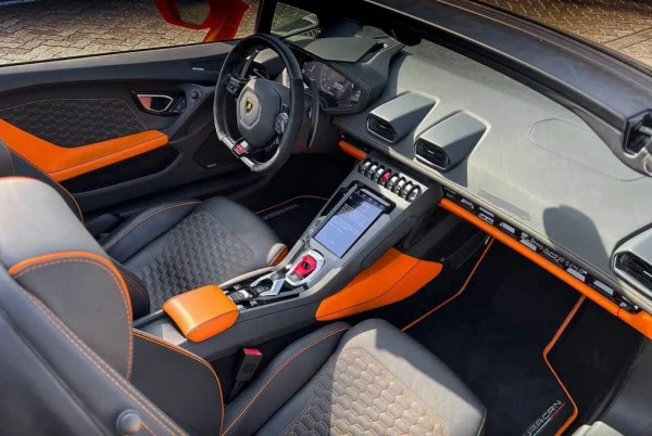  Orange Lamborghini Huracan Evo Spyder Photo 7