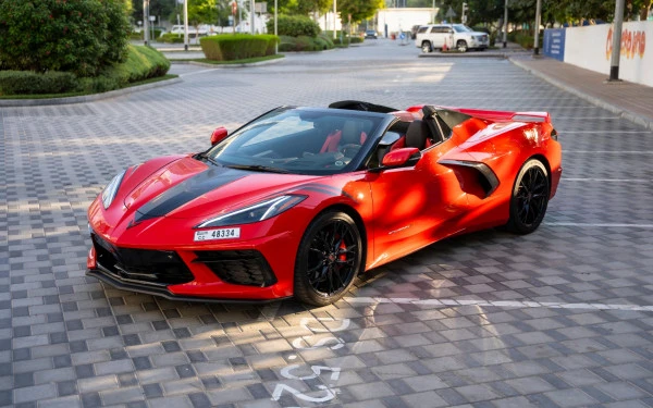  Red Chevrolet Corvette With Automatically Retractable Roof Photo 3