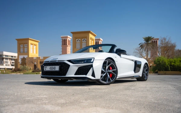  Белый Audi R8 Spyder Photo 3