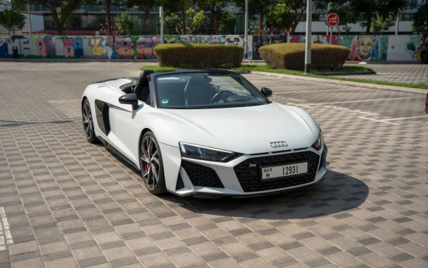  Blanc Audi R8 Spyder Photo 10