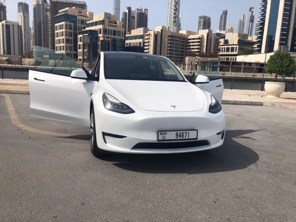  White Tesla Model Y Long Range Photo 3